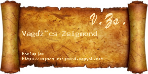 Vagács Zsigmond névjegykártya